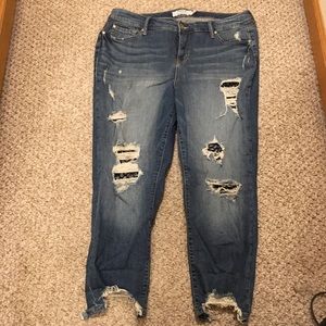 Size 18 TORRID Girlfriend Jean W/ Fishnet Insert